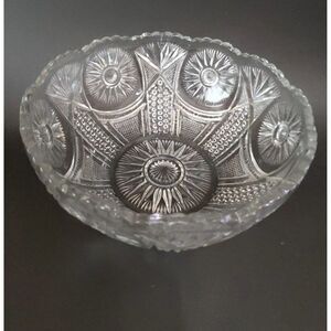 US Glass Spinning star serving bowl  clear 8 1/4 in  Holiday